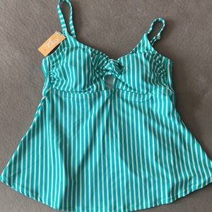 Green/White Striped Kona Sol Swim Tank
